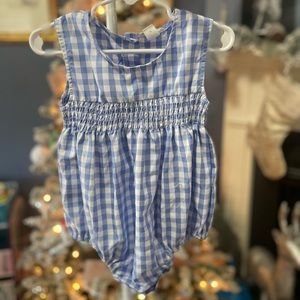 Plaid blue onesie
